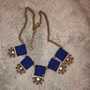 J crew indigo and gold necklace
